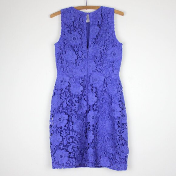 NWT J. Crew Lace Overlay Blue Sheath Dress, Cocktail Dress, Wedding Guest Dress - Picture 3 of 9